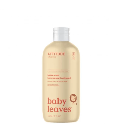 Baby Leaves Bubble Wash – Pear Nectar, ATTITUDE