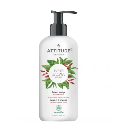 Liquid Hand Soap, Red Vine Leaves and Pomegranate, Super leaves, ATTITUDE