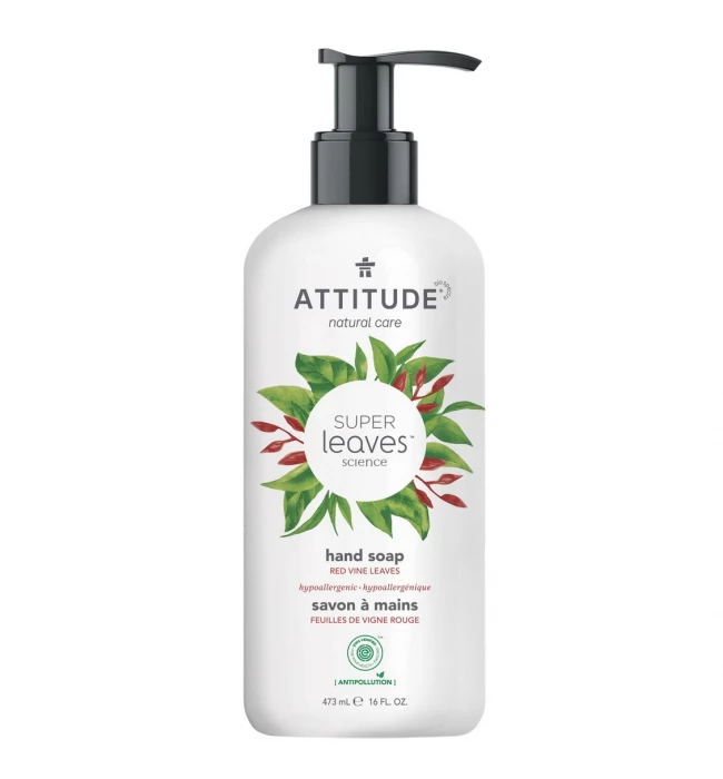 Liquid Hand Soap, Red Vine Leaves and Pomegranate, Super leaves, ATTITUDE