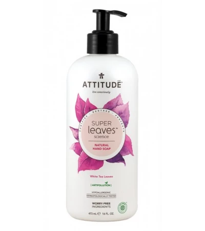 Liquid Hand Soap, White tea Leaves, Super leaves, ATTITUDE