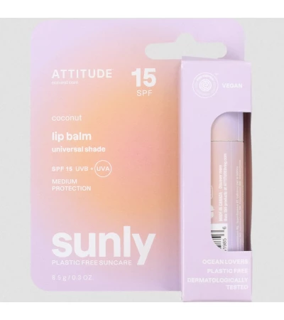 Lip Balm – Coconut SPF 15, Sunly, ATTITUDE