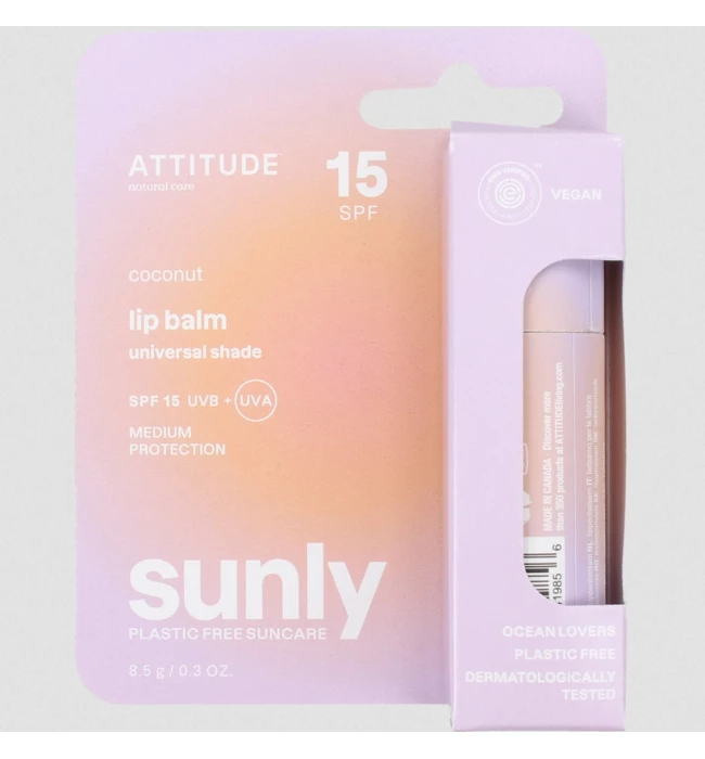 Lip Balm – Coconut SPF 15, Sunly, ATTITUDE