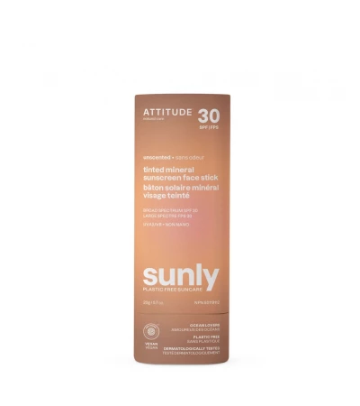 Tinted Mineral Sunscreen Face Stick, Spf 30, Unscented, Sunly, ATTITUDE
