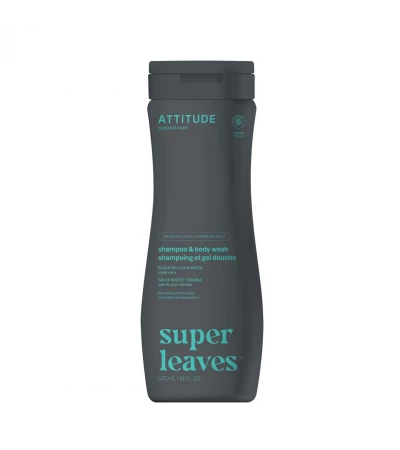 2 in 1 Shampoo and Body Wash for men, Super Leaves, ATTITUDE