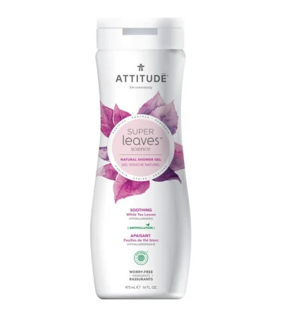 Moisturizing Shower Gel, White tea leaves, Super leaves, ATTITUDE
