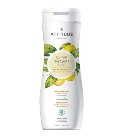 Refreshing Shower Gel with Lemon Leaves, Super Leaves, ATTITUDE