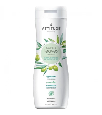 Soothing Shower Gel, Olive Leaves, Super leaves, ATTITUDE