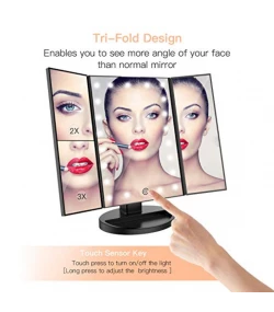 Cosmetic Makeup Mirror, LED Lights, Black - Bestope