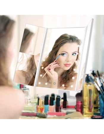 Cosmetic Makeup Mirror, LED Lights, White - Bestope