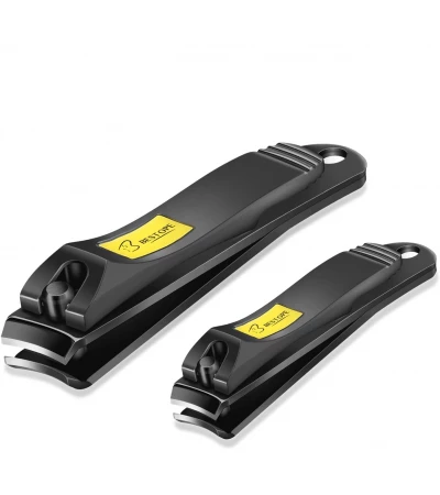 Nail Clippers Set 2PCs Black Stainless Steel Bestope