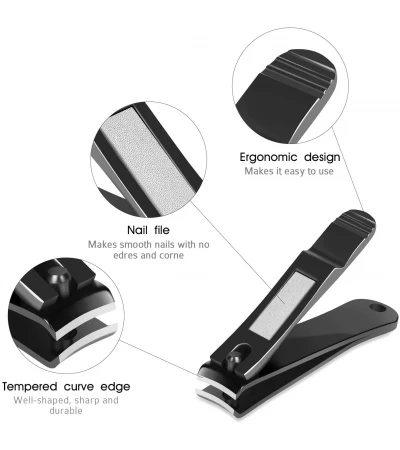 Nail Clippers Set 2PCs Black Stainless Steel Bestope
