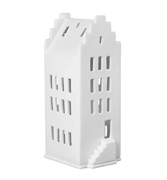 Räder White Unglazed Porcelain Light House 'Walmdach' Candle Holder 